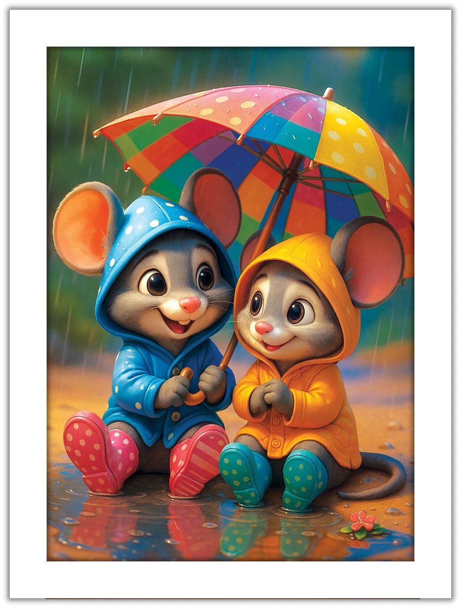 Les Souris sous la pluie